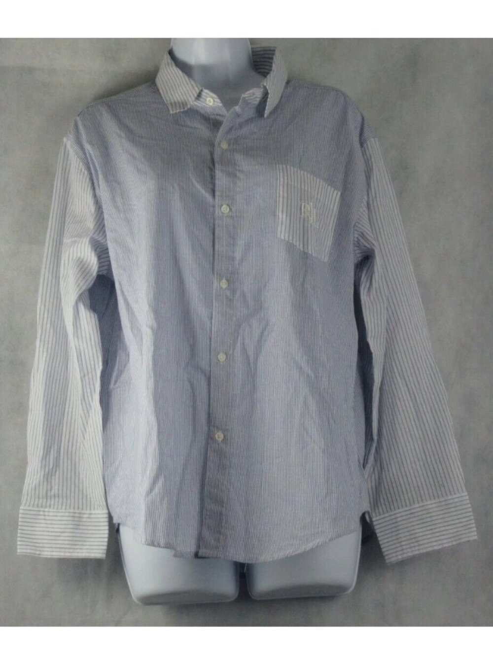Lauren Ralph Lauren Women's Lounge Pajama Top, Light Blue Stripes, Medium
